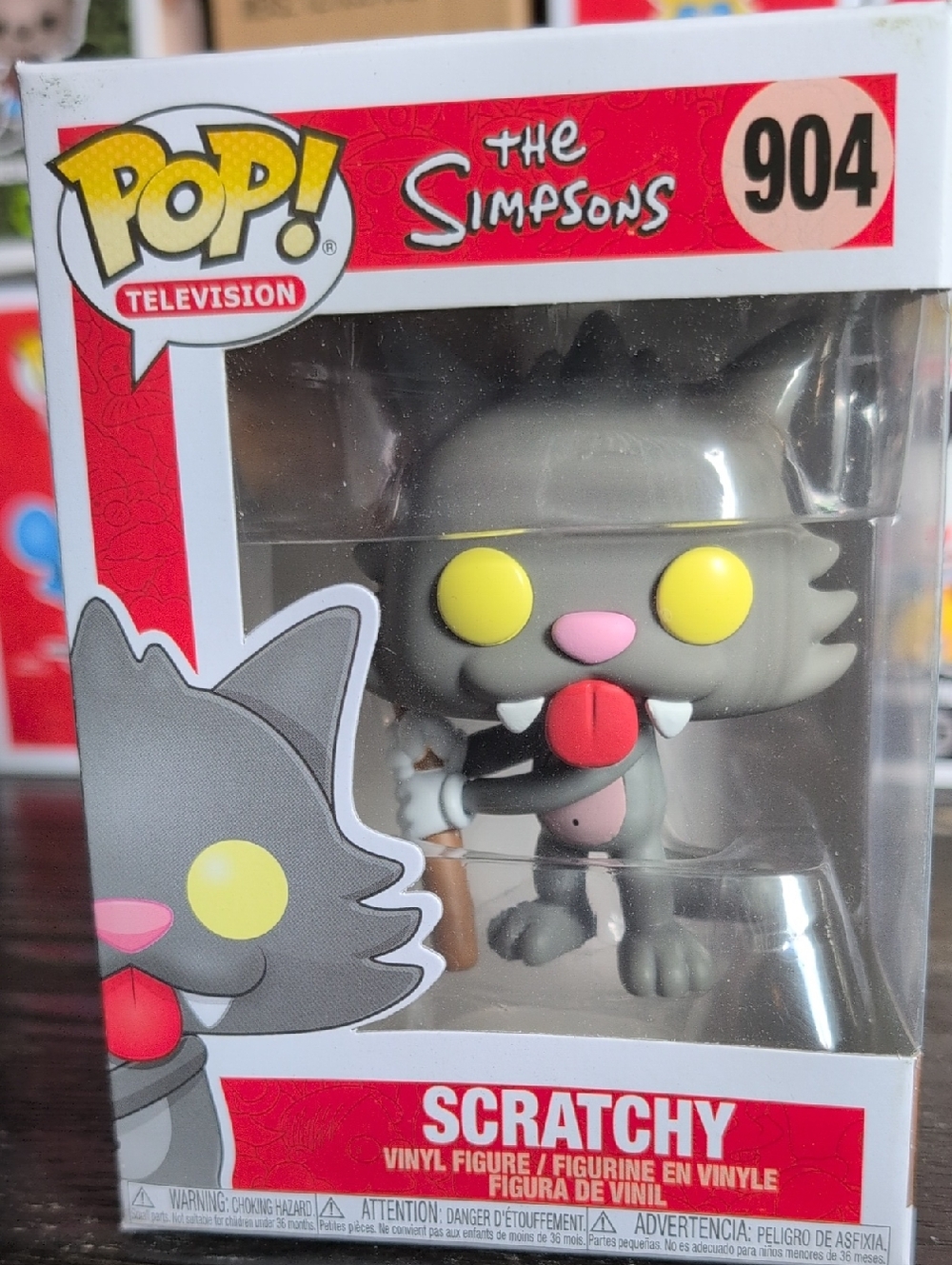 Funko Pop! The Simpsons Scratchy Gray Yellow Pink Red